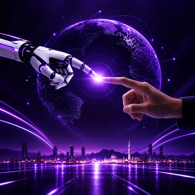 The AI ERA Summit Oman futuristic neural network